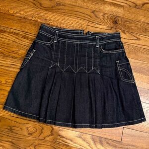 D&G Denim Pleated Mini Skirt